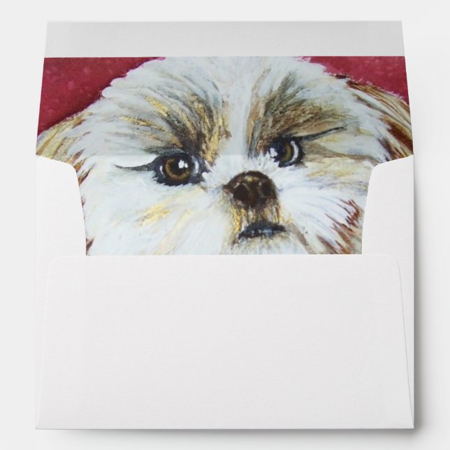 Sweet Shih Tzu WATERCOLOR Envelope (Back (Bottom))