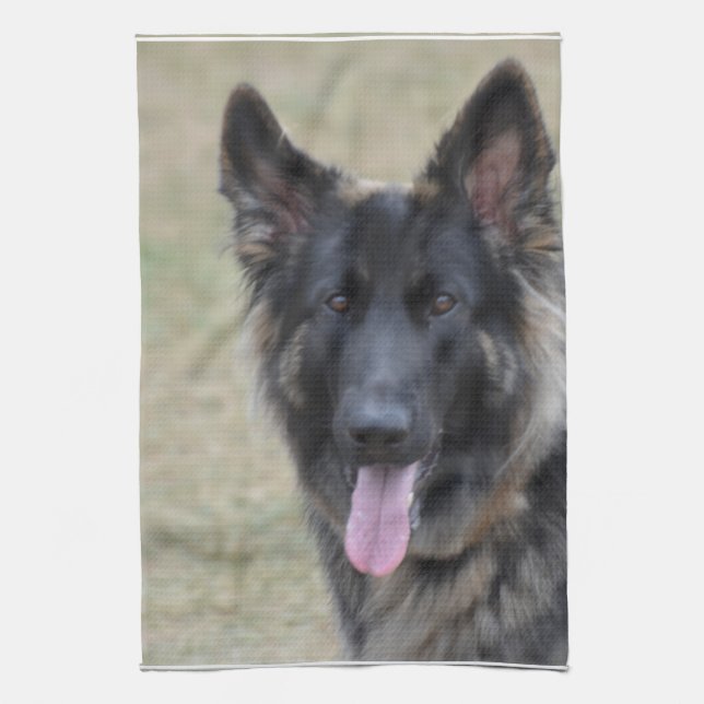 Sweet Shiloh Shepherd Tea Towel (Vertical)
