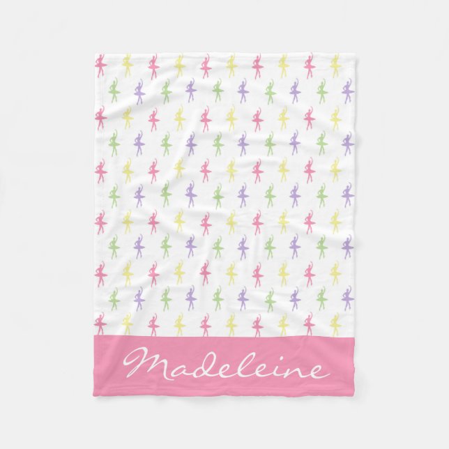 Sweet Shop Ballerinas Personalised Fleece Blanket (Front)