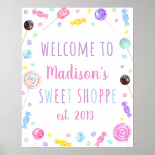Sweet Shop Candy Birthday Welcome Poster