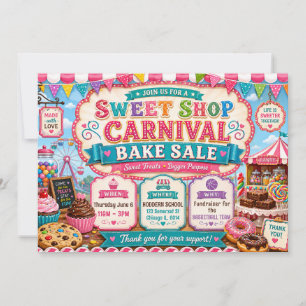 Sweet Shop Carnival Bake Sale Invitation