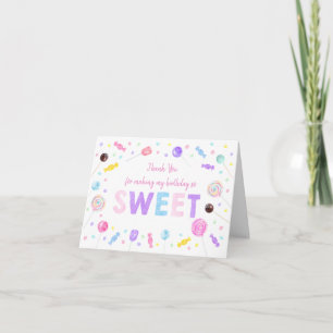 Sweet Shop Lollipop Candies Birthday Thank You Card
