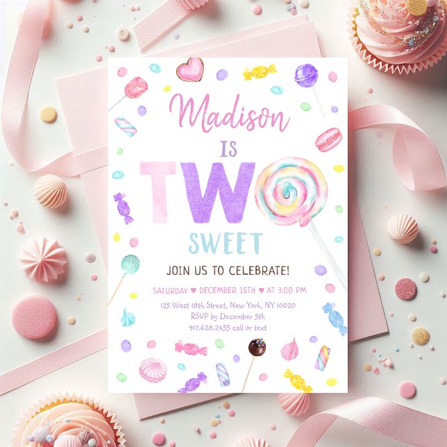 Sweet Shop Lollipop Candy Birthday Invitation (Creator Uploaded)