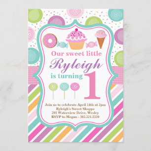 Sweet Shoppe Birthday Party Invitation