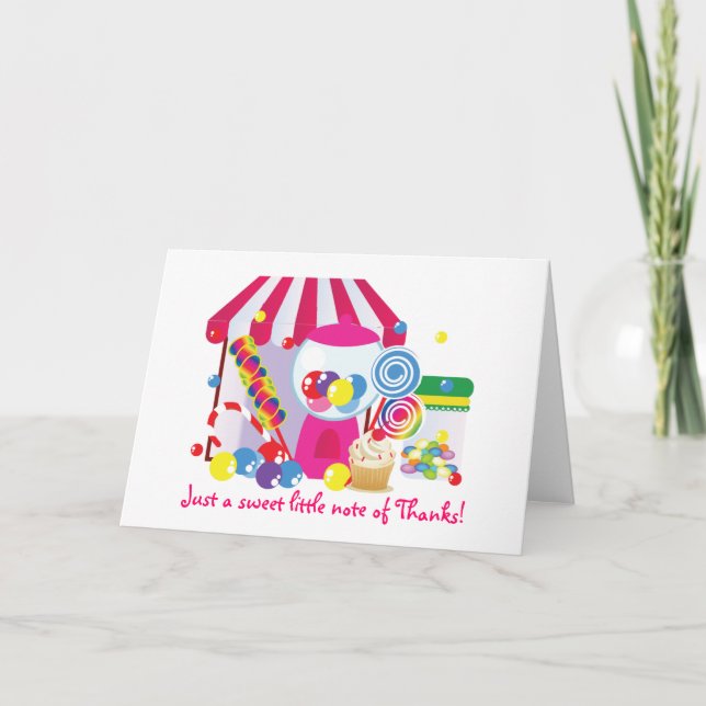 Sweet Shoppe note of thanks Thank You Card (Front)