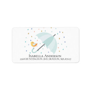 Sweet Shower Boys Baby Shower Address Label
