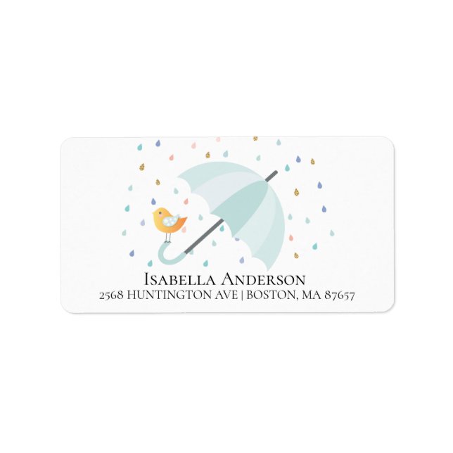 Sweet Shower Boys Baby Shower Address Label (Front)