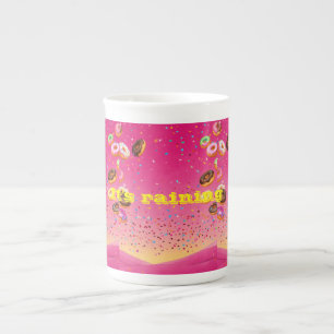  "Sweet Shower: Pink Doughnut Downpour Speciality  Bone China Mug