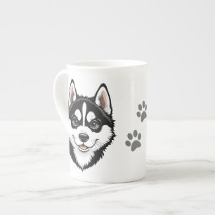 Sweet Siberian Husky Puppy Bone China Mug