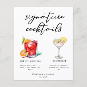 Sweet Signature Cocktails Wedding Menu