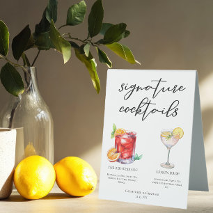 Sweet Signature Cocktails Wedding Menu