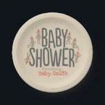 Sweet & Silly Sock Monkey Baby Shower Paper Plate<br><div class="desc">These are the perfect plates for your sock monkey themed baby shower.</div>