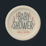 Sweet & Silly Sock Monkey Baby Shower Paper Plate<br><div class="desc">These are the perfect plates for your sock monkey themed baby shower.</div>