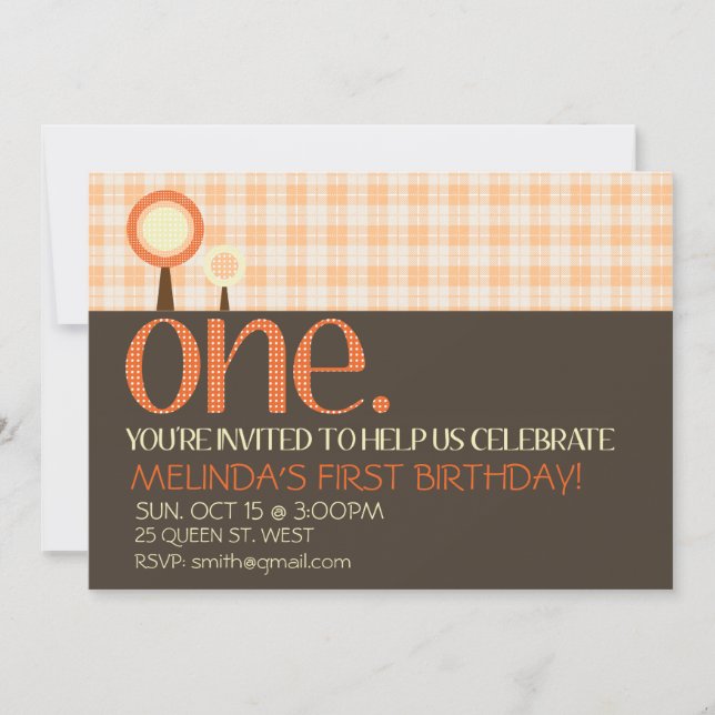 Sweet Simple 1st Birthday Invitation (Front)
