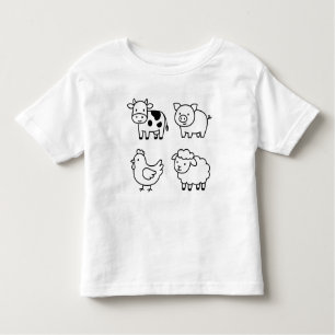 Sweet & Simple Farm Animal Outlines T-Shirt