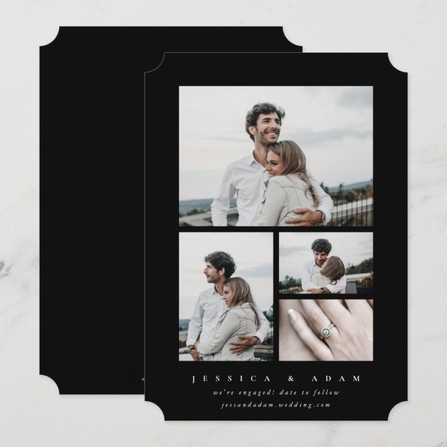 Sweet + Simple Modern We’re Engaged! Multi Photo  (Front/Back)