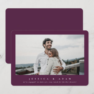 Sweet + Simple Modern We’re Engaged! Single Photo