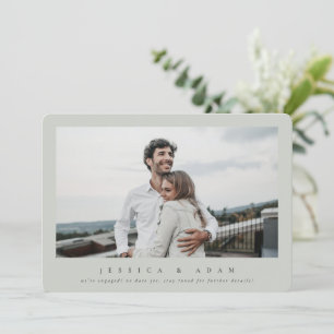 Sweet + Simple Modern We’re Engaged! Single Photo 