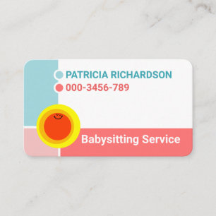 Sweet Simple Pastel Babysitter Layers Business Card