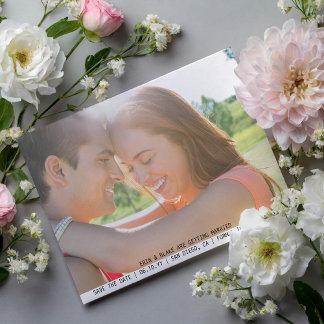 Sweet Simple Photo Wedding Save the Date Postcard