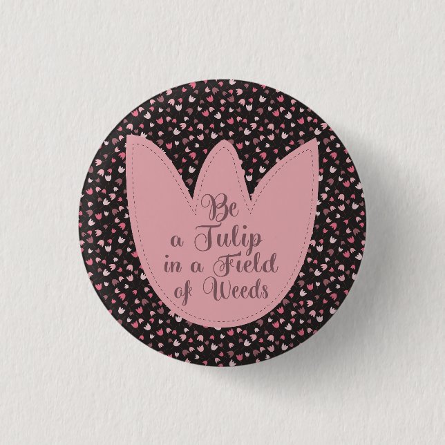 Sweet Simple Pink Tulip Pattern - All direction 3 Cm Round Badge (Front)