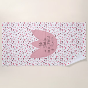 Sweet Simple Pink Tulip Pattern - All direction Beach Towel