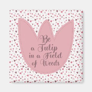 Sweet Simple Pink Tulip Pattern - All direction Magnet