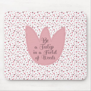 Sweet Simple Pink Tulip Pattern - All direction Mouse Pad