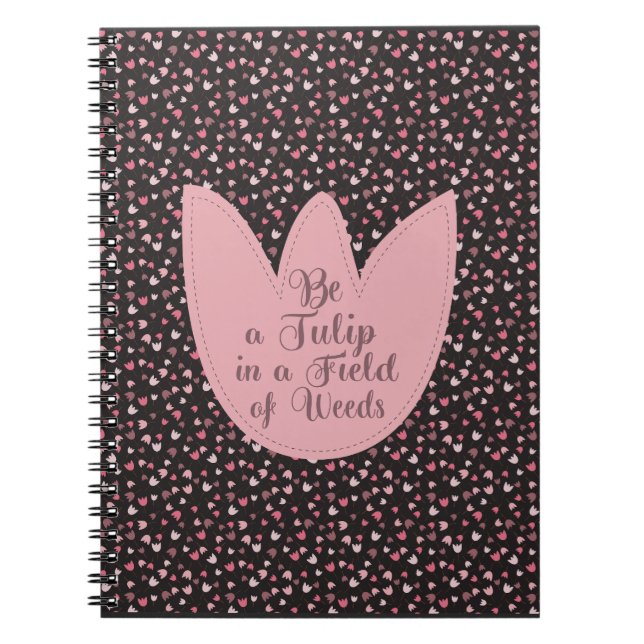 Sweet Simple Pink Tulip Pattern - All direction Notebook (Front)