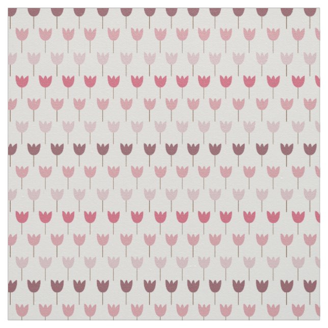 Sweet Simple Pink Tulip Pattern - Pink Colours Fabric (Swatch)