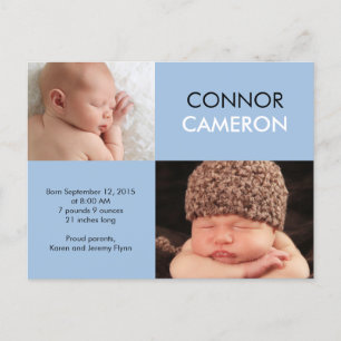 Sweet Simplicity Birth Announcement - Blue