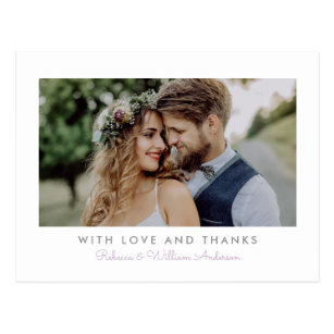 Sweet Simplicity Wedding Photo Thank You Postcard