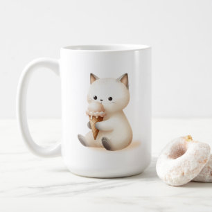 Sweet Sips Kitten with Ice Cream Cone Coffee Mug