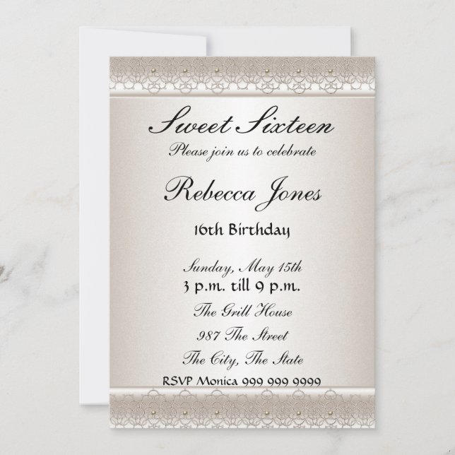 Sweet sixteen 16  Invitation (Front)