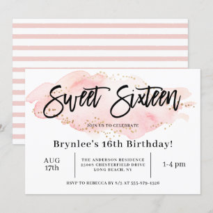 Sweet Sixteen 16th Birthday Party Invitation