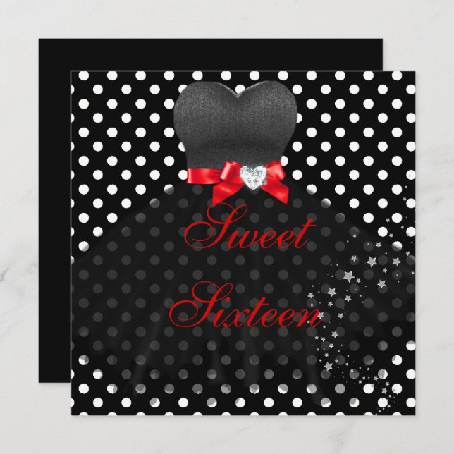 SWEET SIXTEEN 16th Birthday Party Invitation (Front/Back)