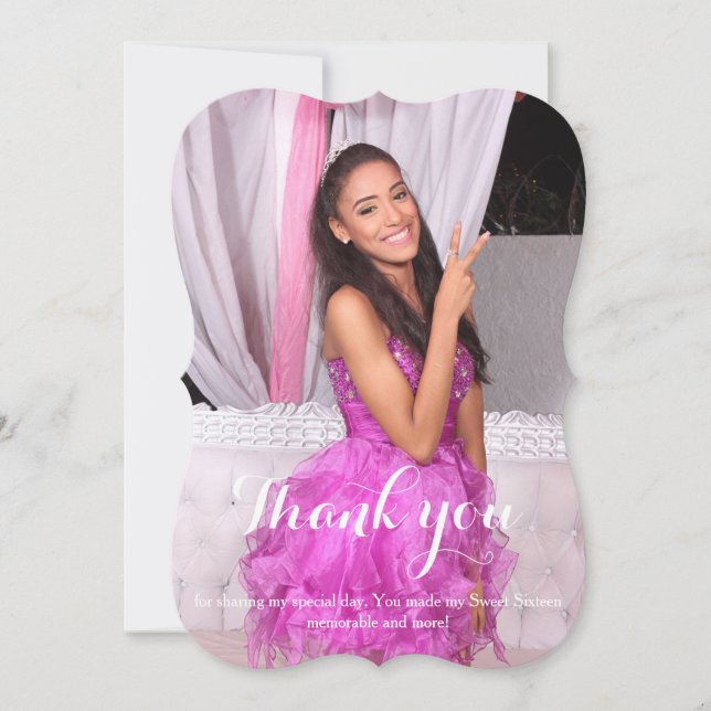 Sweet Sixteen 16th birthday Thank You green Card (Front)