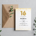 Sweet Sixteen 16th Confetti Birthday Party Invitation<br><div class="desc">Cute gold confetti and arch photo 16th birthday party invitation for her sweet sixteen birthday party. Customise with photo on the front and party details on the back.</div>