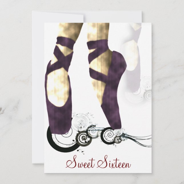 Sweet Sixteen Ballerina Party Invitation (Front)