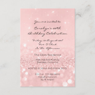 Sweet Sixteen Birthay Pink Rose Gold Glitter Invitation