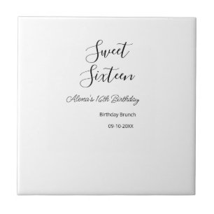 Sweet sixteen birthday brunch 16th birthday name d ceramic tile