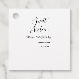 Sweet sixteen birthday brunch 16th birthday name d favour tags