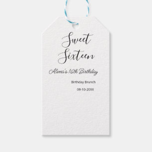Sweet sixteen birthday brunch 16th birthday name d gift tags