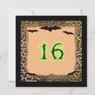Sweet Sixteen Birthday, Halloween, Bats Invitation