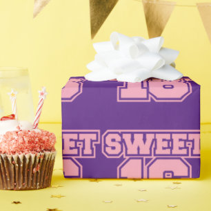 Sweet sixteen birthday logo   wrapping paper