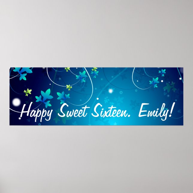 Sweet Sixteen Birthday Party Banner Poster (Front)