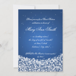 Sweet Sixteen Birthday Party Star Sparkle Blue Invitation