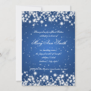 Sweet Sixteen Birthday Party Winter Sparkle Blue Invitation