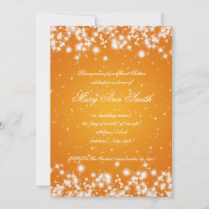 Sweet Sixteen Birthday Party Winter Sparkle Orange Invitation