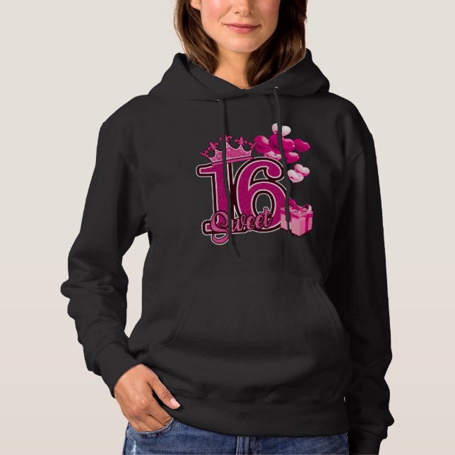 Sweet Sixteen Birthday Pink Hoodie (Front)